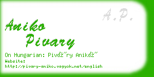 aniko pivary business card